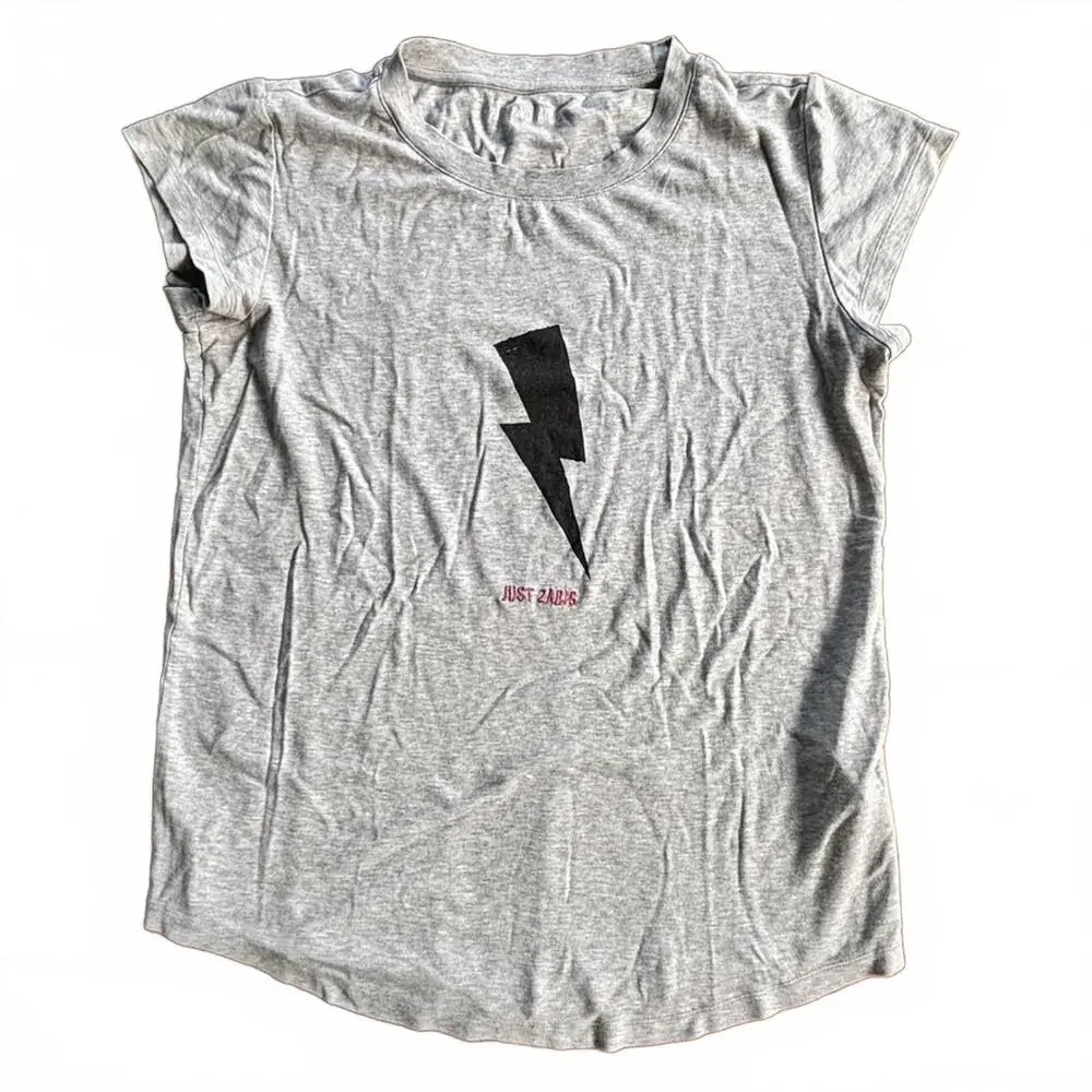 Just Zadig Grey Lightning Bolt Graphic T-Shirt‎ - Picture 5 of 9